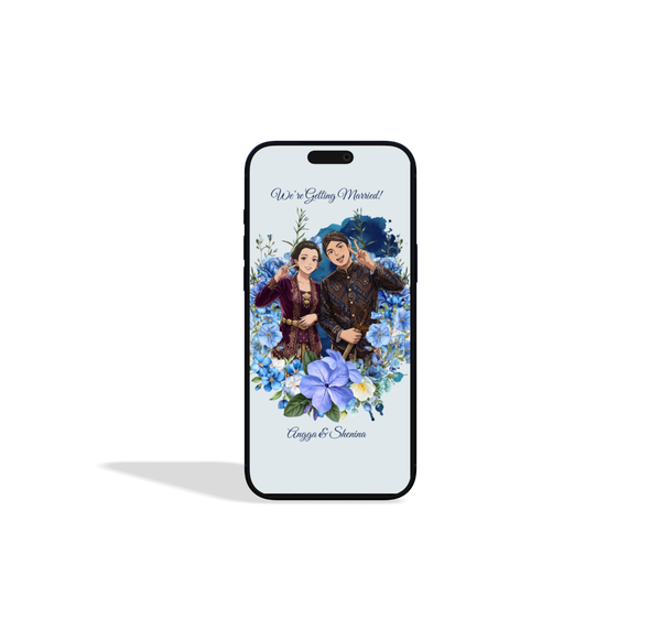 Mockup template undangan Garden Linen dari desain Figma