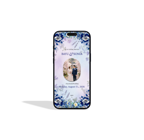 Mockup template undangan Serene Ivory dari desain Figma